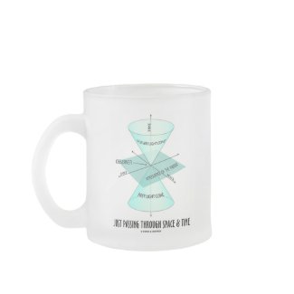 Just Passing Through Space & Time (Light Cone) mug
