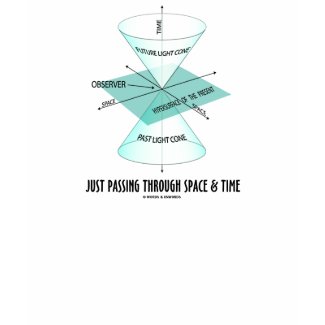 Just Passing Through Space & Time (Light Cone) shirt
