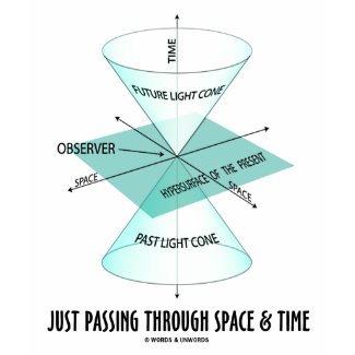 Just Passing Through Space & Time (Light Cone) shirt