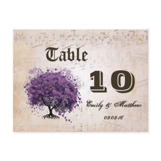 Just Peachy Sangria Heart Leaf Tree Table Number postcard