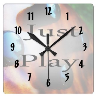 Just Play music design with tiger bass background Round Wallclock