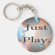 Just Play music design with tiger bass background Keychains