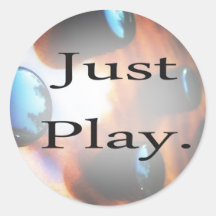 Just Play music design with tiger bass background Round Stickers