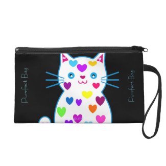 Just purrfect kitty hearts cosmetic bag