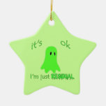Just Residual Green Ghost Christmas Ornaments