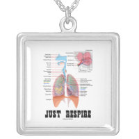 Just Respire (Respiratory System) Square Pendant Necklace