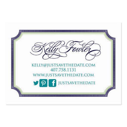 Just Save the Date Kelly Business Card Template (back side)
