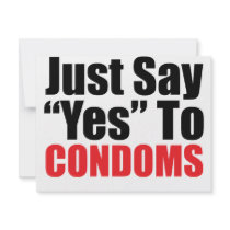 Just Say Yes to Condoms Custom Announcements