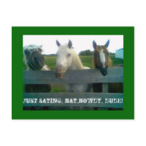 Just saying, hay,howdy, dude! postcards