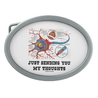 Just Sending You My Thoughts (Neuron / Synapse) Oval Belt Buckle
