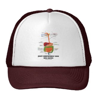 Just Showing You My Guts (Black Font Digestive) Hats