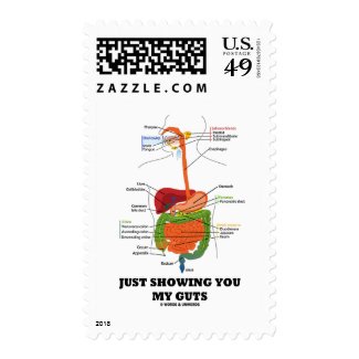 Just Showing You My Guts (Digestive System Humor) Postage Stamp