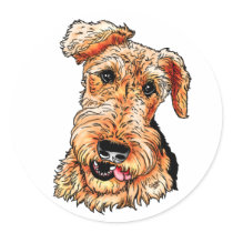 Just the Airedale Terrier Round Stickers