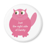 Just the right side of Sanity cartoon cat magnet
