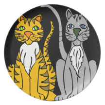 Just Two Innocent Cats... Dinner Plates