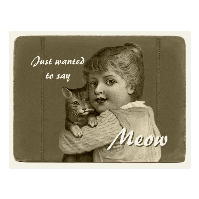 Just wanted to say MEOW CC0739 Girl and cat