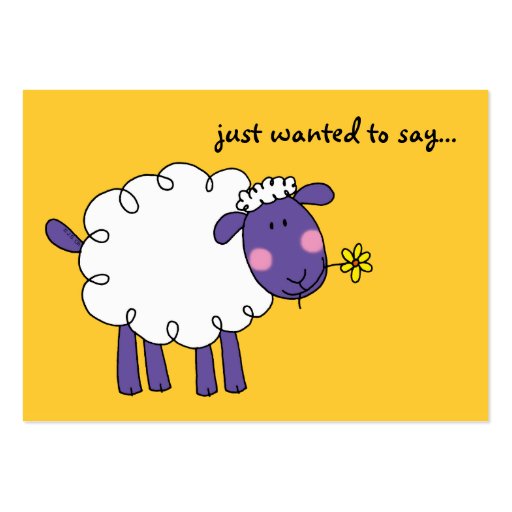 just wanted to say... (woolly sheep) business card templates
