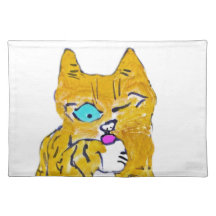 Just Washing my Paw, says Tommy kitten Placemat