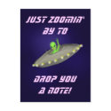 Just zoomin' by to drop you a note v2 -postcard by Area52Q Just zoomin' by to drop you a note v2 -postcard