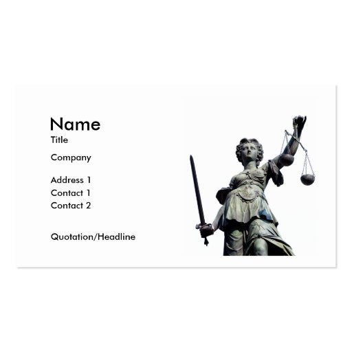 Justice 01A Business Card Template (front side)