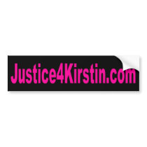 Justice 4 Kirstin Bumper Sticker - Pink/Black