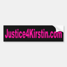 Justice 4 Kirstin Bumper Sticker - Pink/Black