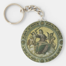 Justice by Raphael, Vintage Renaissance Art Keychains