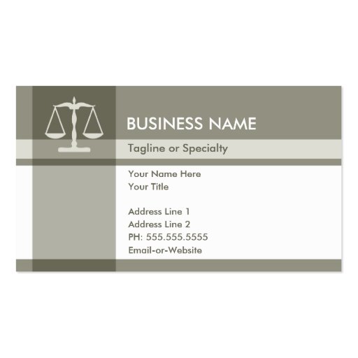 justice elegance business card (front side)