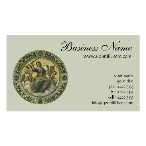 Justice (fresco in the Vatican) by Raphael Business Card