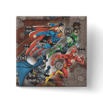 Justice League Collage Pinback Button