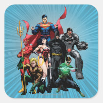 justice league new 52, jl new52, superman, wonder woman, aquaman, flash, cyborg, darkseid, batman, green lantern, dc comics, comic book covers, super heroes, Sticker with custom graphic design