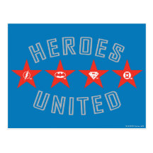 Justice League Heroes Untied Logos Postcards