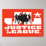 Justice League Logo and Character Silhouettes posters