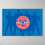 Justice League Logo and Solid Character Background posters