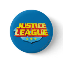 Justice League Name and Shield Logo Button