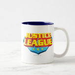 Justice League Name and Shield Logo Coffee Mug