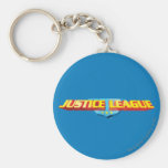 Justice League Thin Name and Shield Logo Key Chain