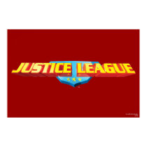Justice League Thin Name and Shield Logo Poster