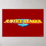 Justice League Thin Name and Shield Logo Poster