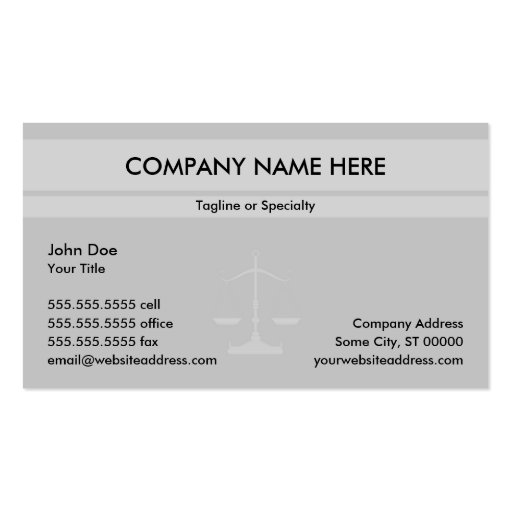 Justice Office Business Card