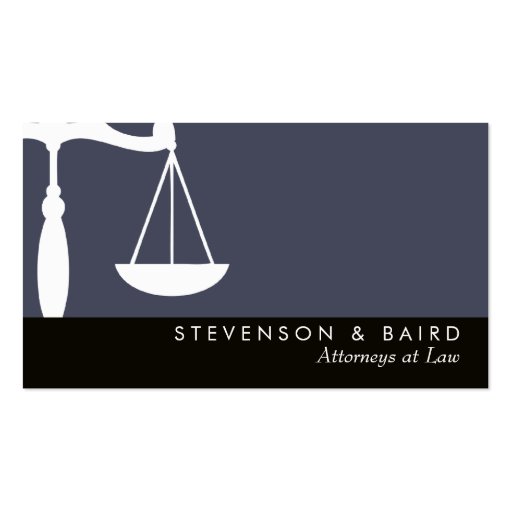 Justice Scale Attorney  at Law Business Card (front side)