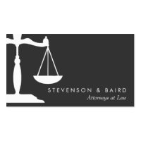 Justice Scale Attorney Black and White Business Cards