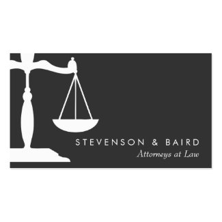 Justice Scale Attorney Black and White Business Cards