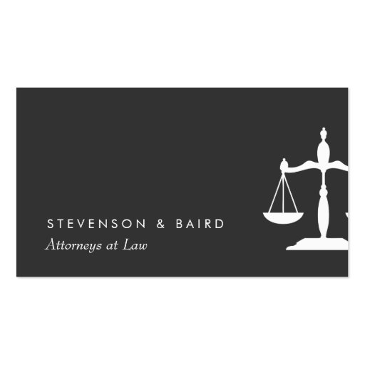 Justice Scale  Attorney Black and White Business Card Templates
