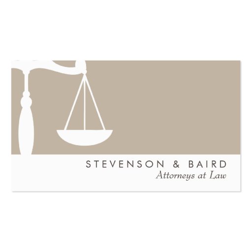 Justice Scale  Attorney Business Card (front side)