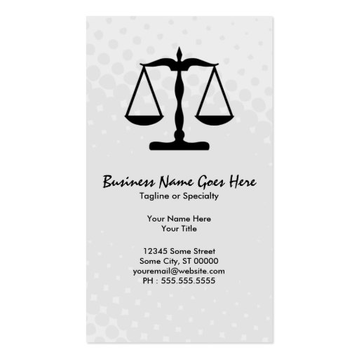 justice scale business card (front side)