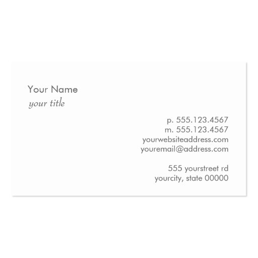Justice Scale  Business Card (back side)
