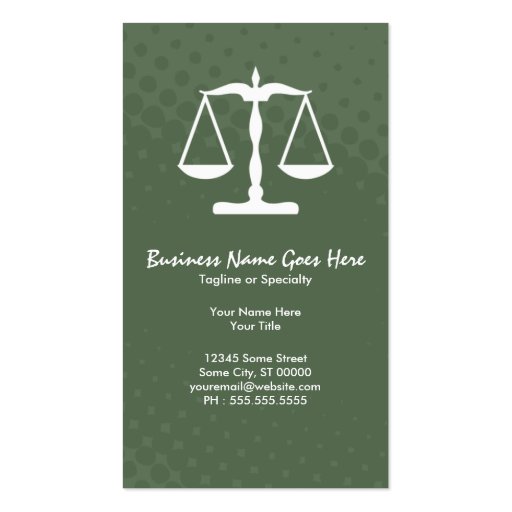 justice scale business card
