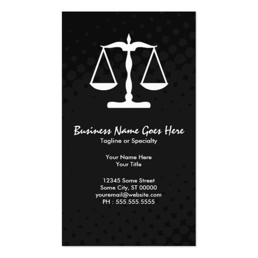 justice scale business card (front side)