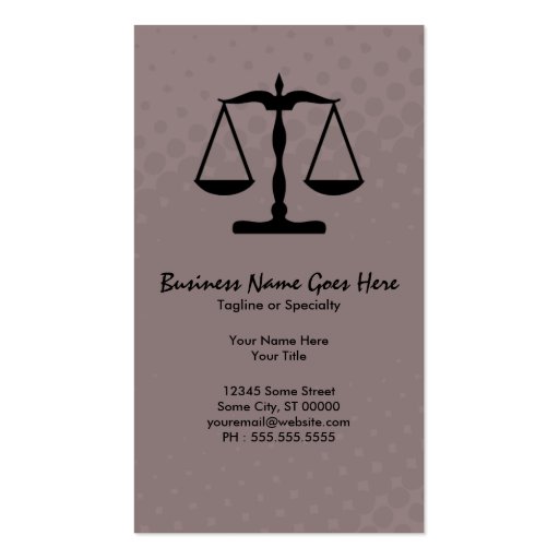 justice scale business card template (front side)